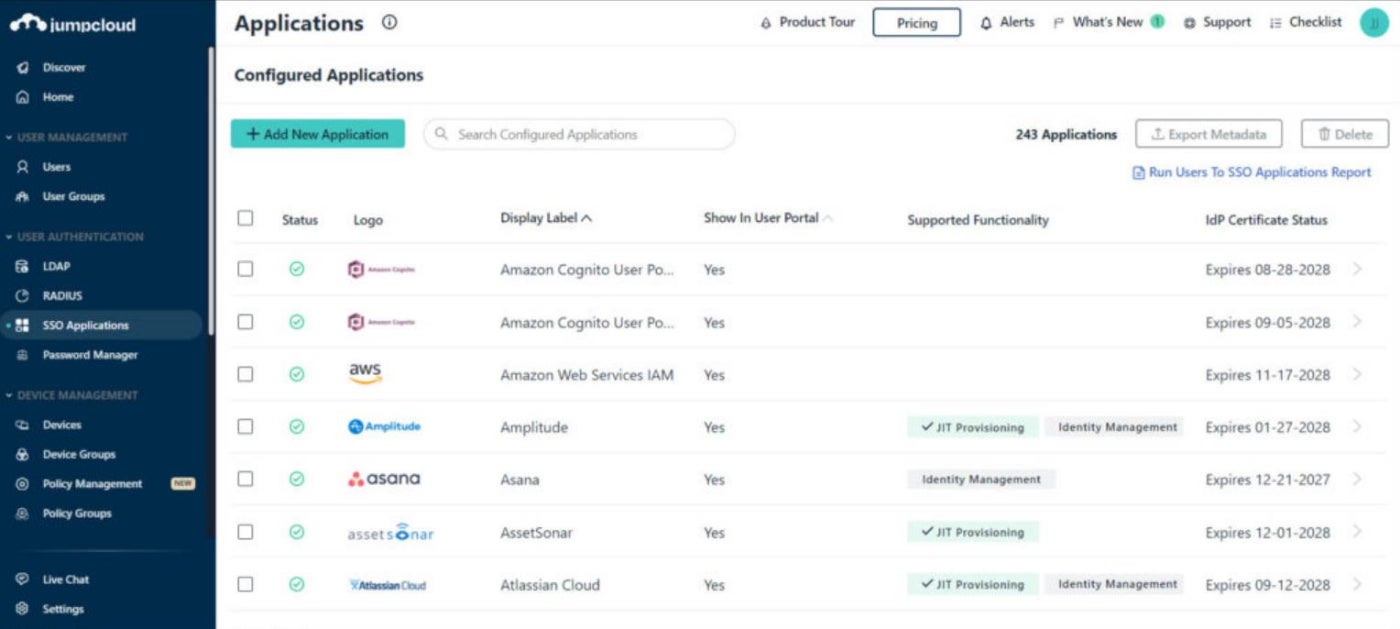 SSO Applications with JumpCloud.