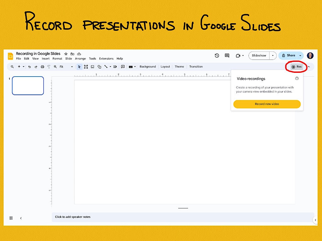 how to record video presentation on google slides