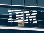 Close up of IBM logo at their headquarters located in SOMA district, downtown San Francisco.