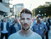 Man face detection. Concept of AI Deepfake