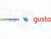 SurePayroll vs Gusto logos.