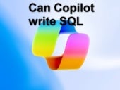 Microsoft Copilot logo with the words "Can Copilot write SQL".