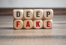 Cubes, dice or blocks with deep fake letters.