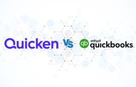 Quicken vs QuickBooks concept image.