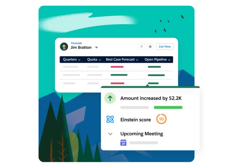 Salesforce forecasting and analytical dashboard.