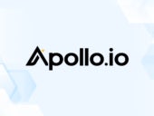 Review graphic featuring the logo of Apollo.io