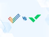 Versus graphic featuring the logos of Zoho Projects and Wrike.