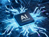 Energy pulse expanding after AI chip is connected to socket.