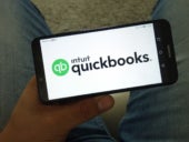 Intuit Quickbooks logo on mobile phone.