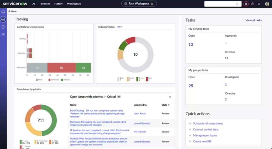 The ServiceNow GRC solution offers businesses greater transparency over their risk posture through its comprehensive visualizations.