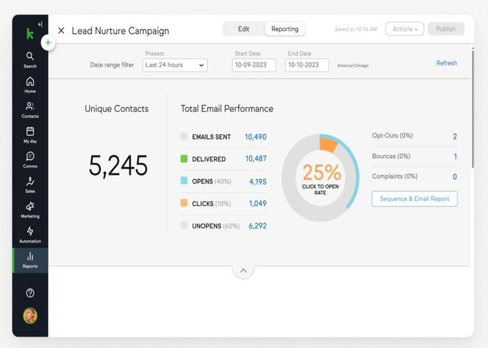 Maintain the lead nurturing campaign feature.