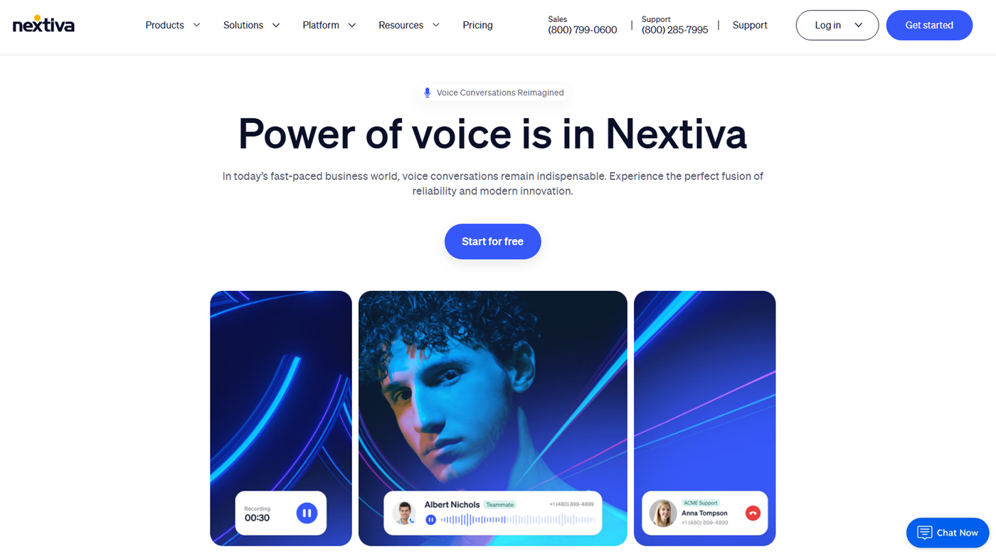 Nextiva power of voice.