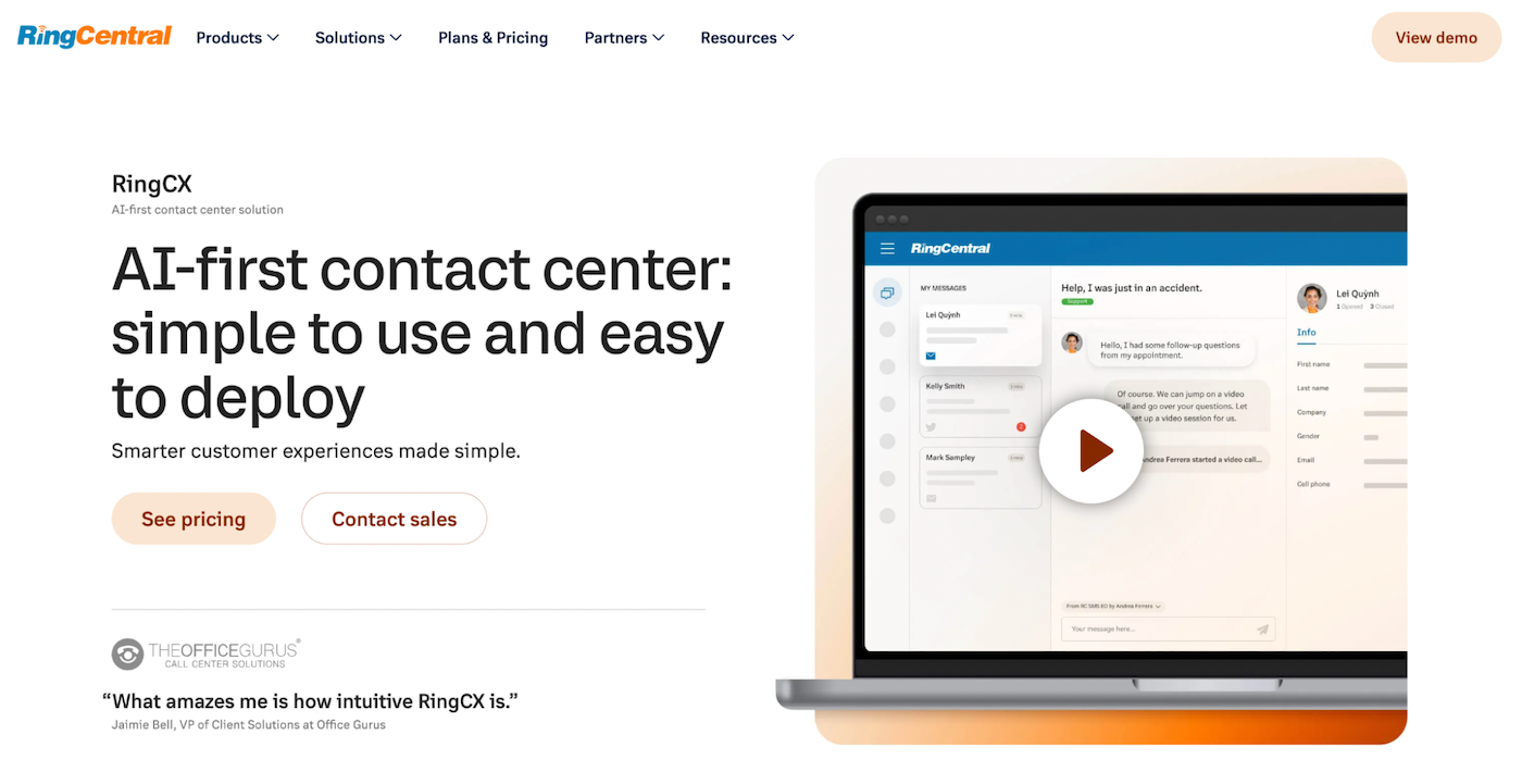 RingCentral’s contact center.