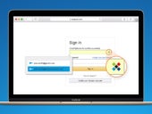 Laptop with Sticky Password Manager plugin on an Amazon login page.