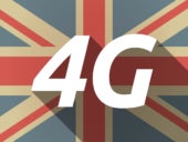 Long shadow UK flag with the text 4G.