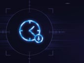 Target scope on virtual downtime icon on dark background.