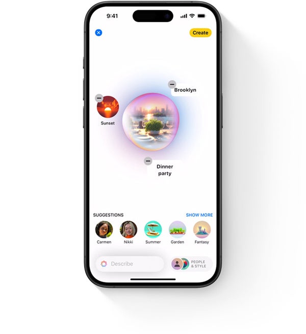 A new generative AI feature in iOS 18 is the ability to custom make an image that is fully generated by Apple Intelligence in a standalone app or in first- and third-party apps.