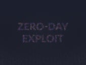Cybersecurity concept zero-day exploit on foreground screen.