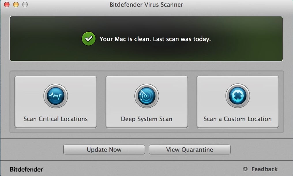 The Bitdefender Mac desktop app.