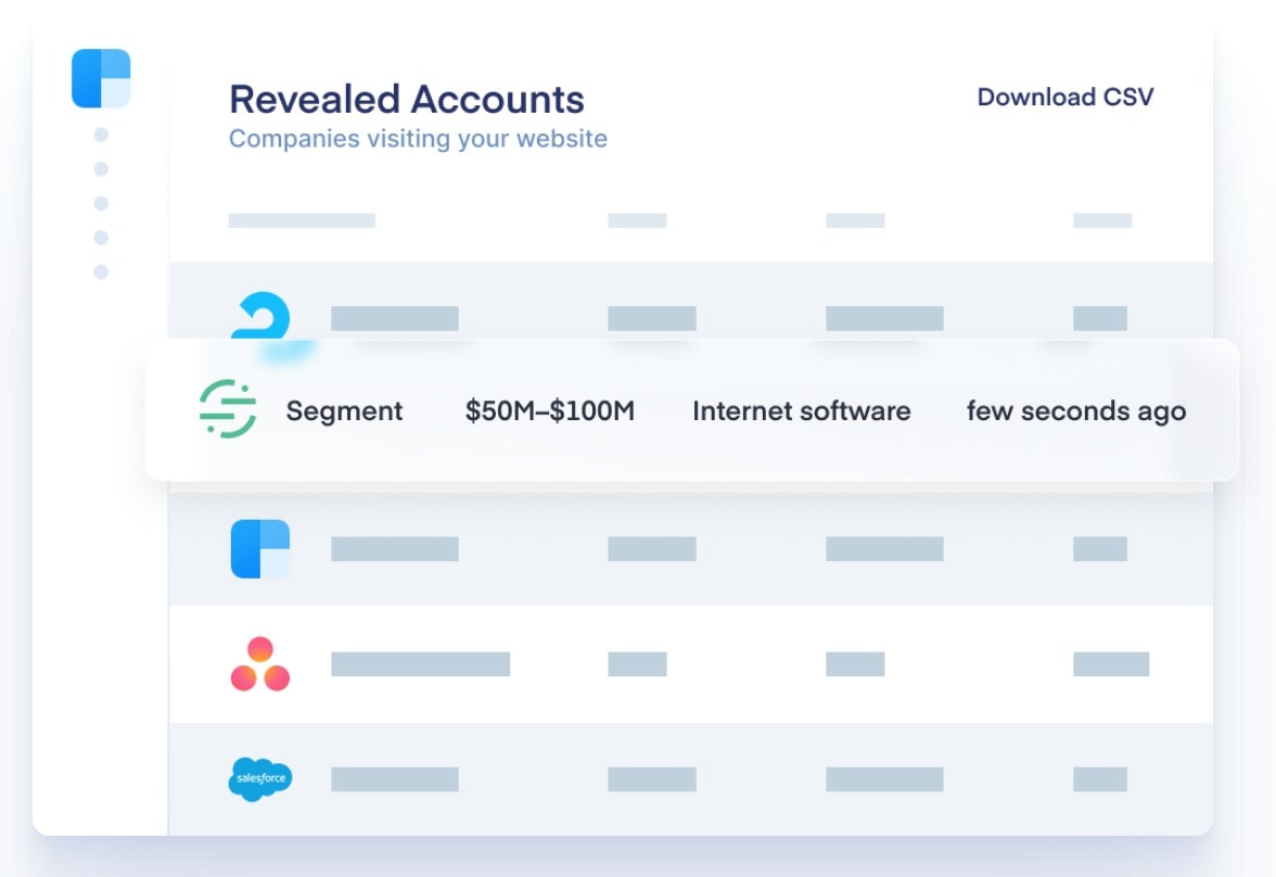 Clearbit website visitor tracking tool.