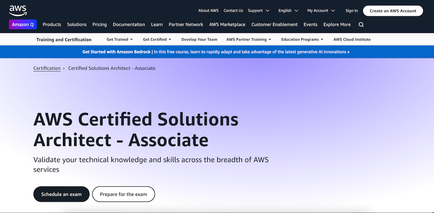 The AWS Certified Solutions Architect certification requires signing up   for an in-person oregon  proctored exam.