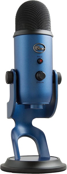 Photograph of a Blue Yeti USB microphone.