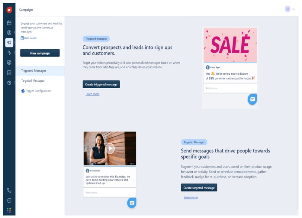 Freshsales chat campaign builder.