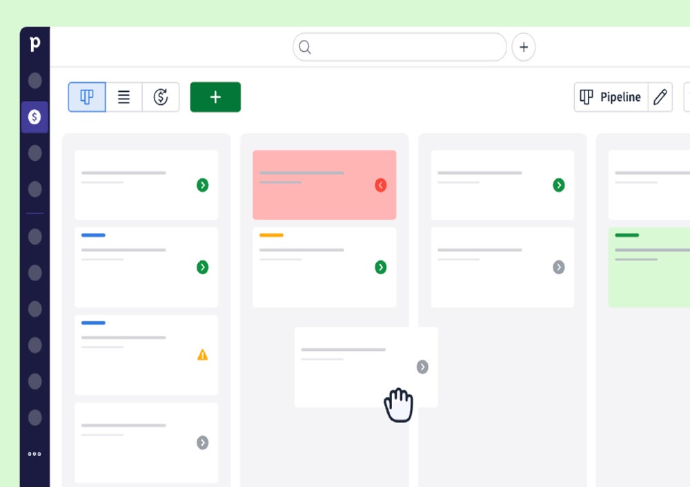 Pipedrive custom drag-and-drop pipeline stages.