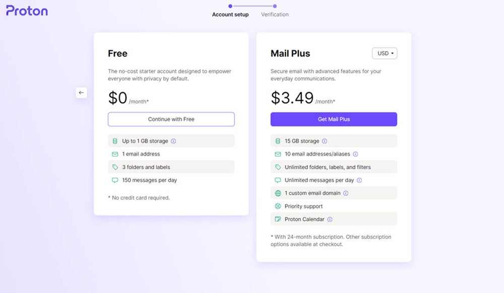 Pricing tiers page.