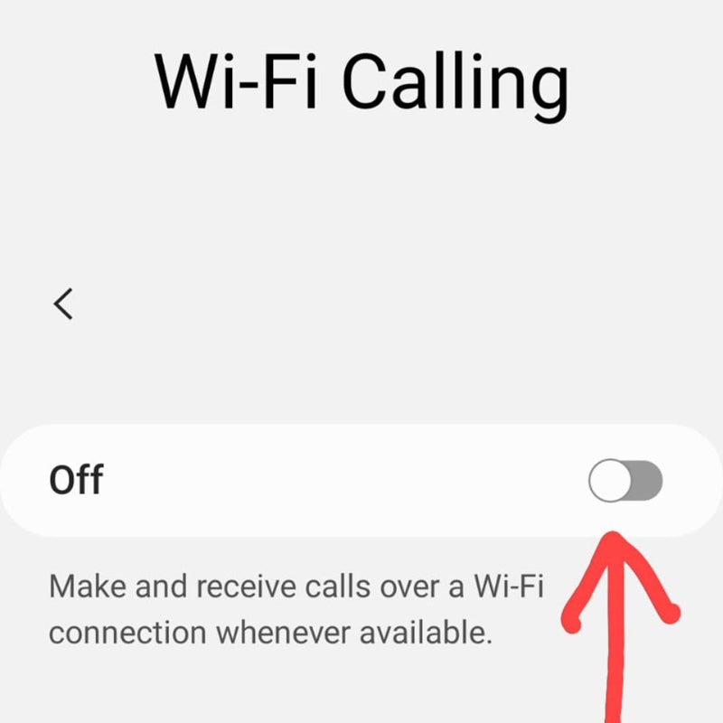 Toggle the switch to turn Wi-Fi Calling on or off.