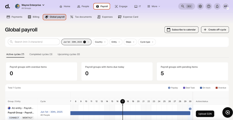 Deel’s global payroll module.