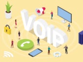 VoIP featured image on yellow background.