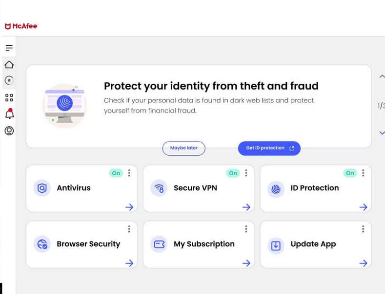 The McAfee dashboard. Image: McAfee