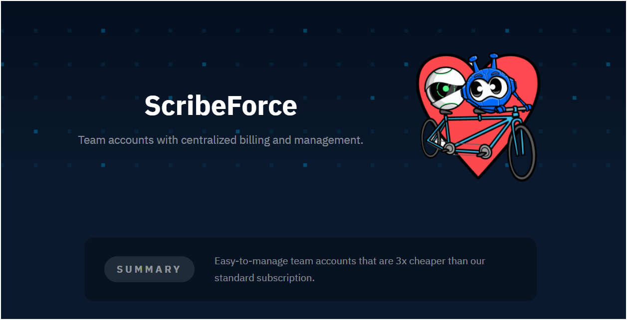 Windscribe’s ScribeForce Team accounts offering.