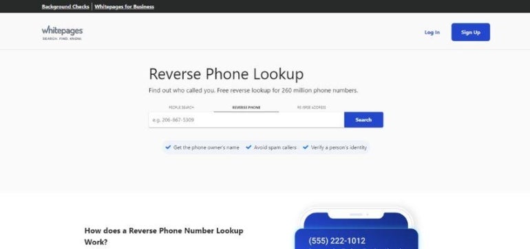 Reverse Phone Lookup--Find out whoh called you with free reverse lookup for 260 million phone numbers. Get the owners name, avoid spam callers, and verify a person's identity. 