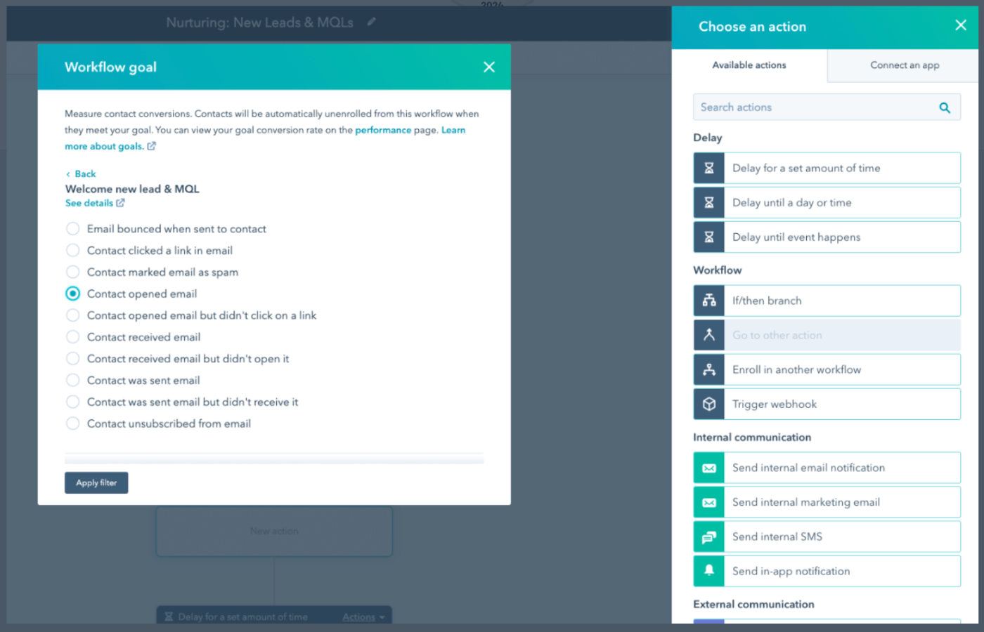 HubSpot marketing automation feature.