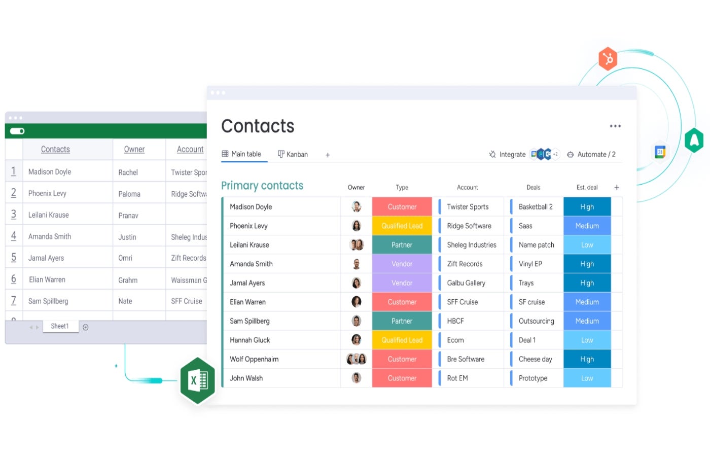 Monday CRM data importing feature.