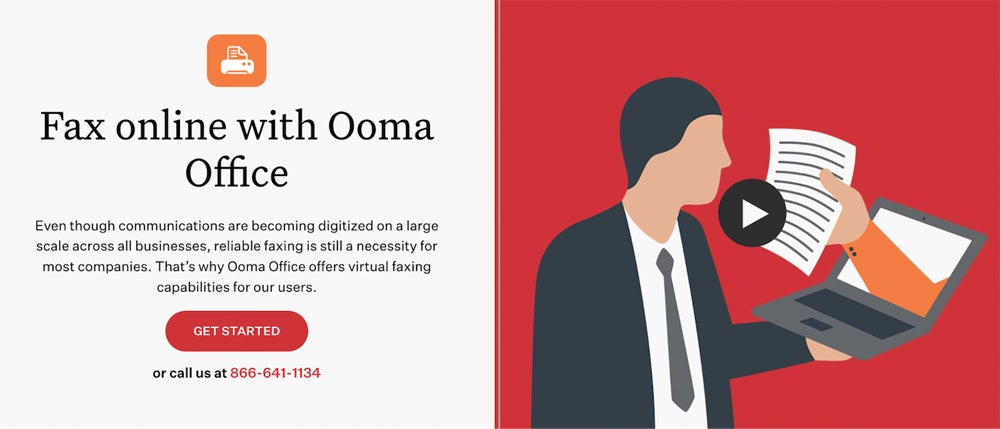 Online fax feature from Ooma.