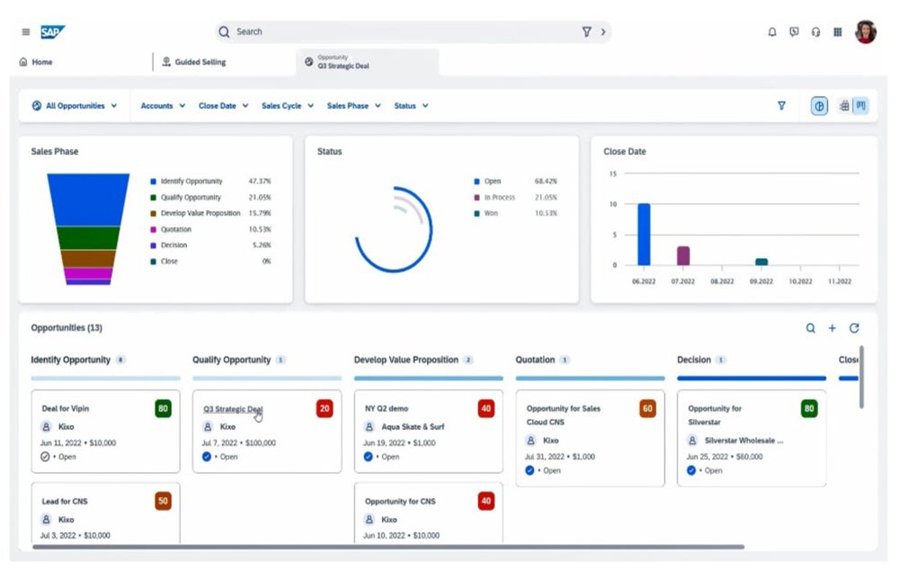 SAP sales analytics feature.