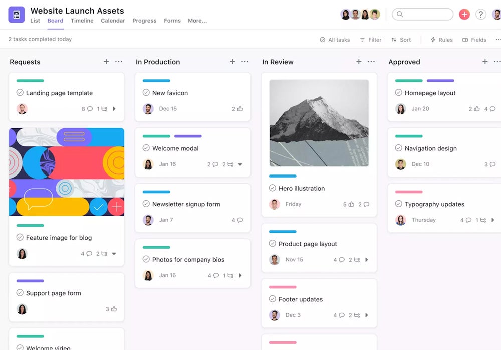 Asana interface screenshot.