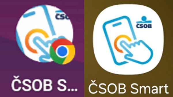 Example of a PWA icon (left) imitating a real app (right).