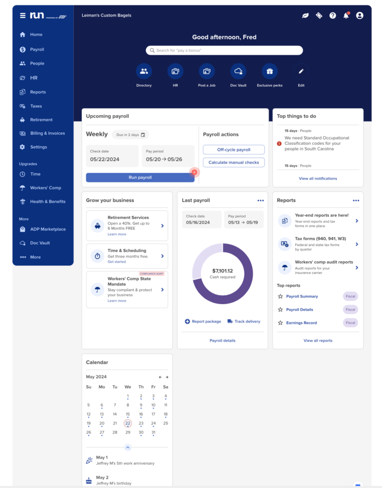 Run by ADP payroll 