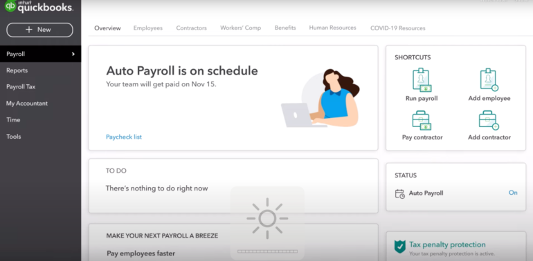 QuickBooks Payroll on schedule
