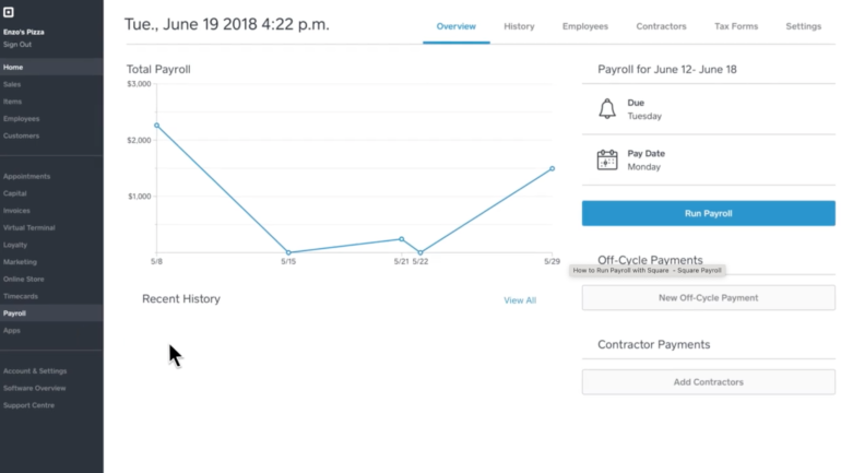 Square payroll payroll run