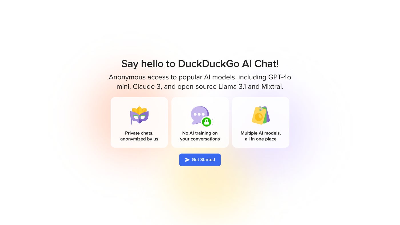 Duck.ai Get Started.