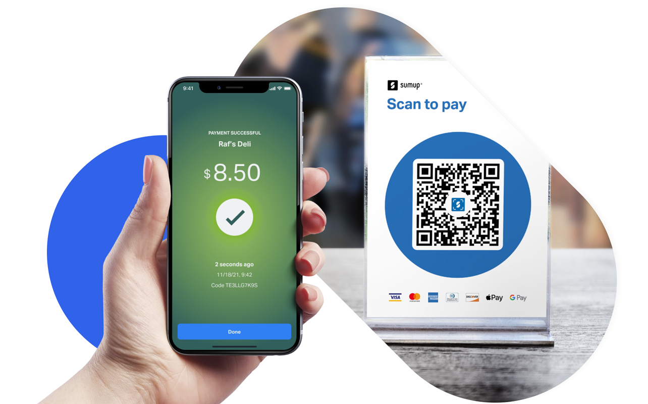 SumUp, a mobile payment application, offers QR code payment solutions. 