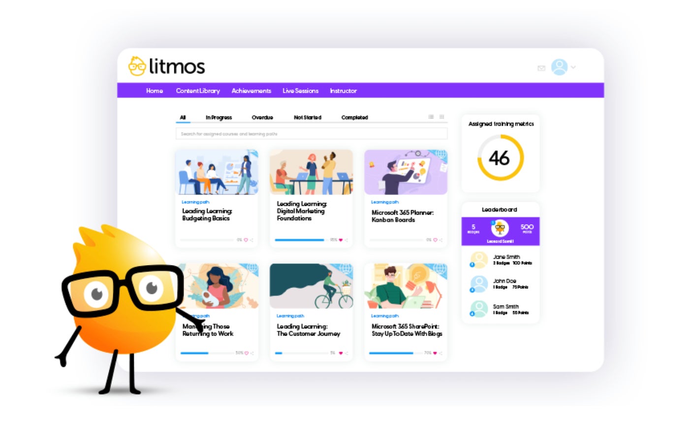 Litmos training progress tracker.