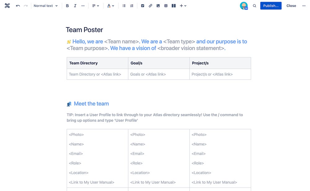 Jira Team Poster template.