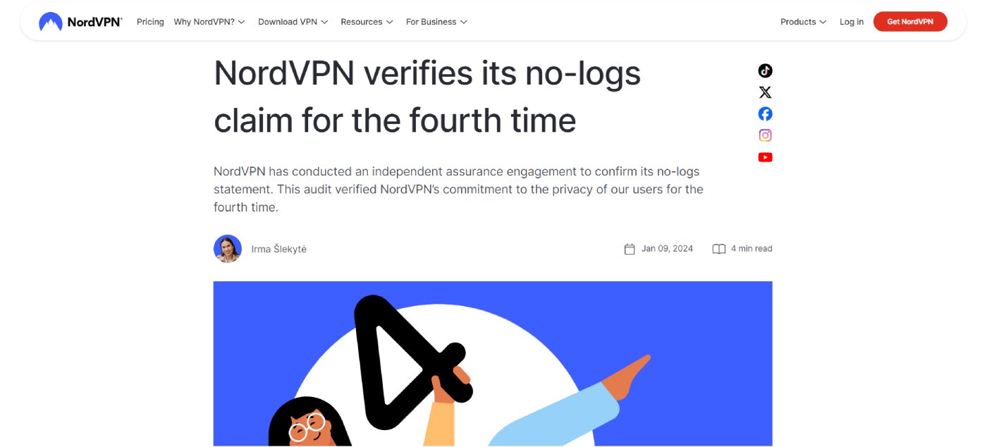 NordVPN’s fourth no-logs audit.