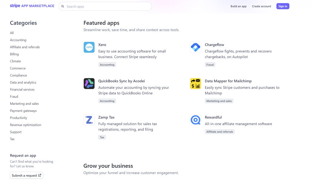 Stripe App Marketplace.